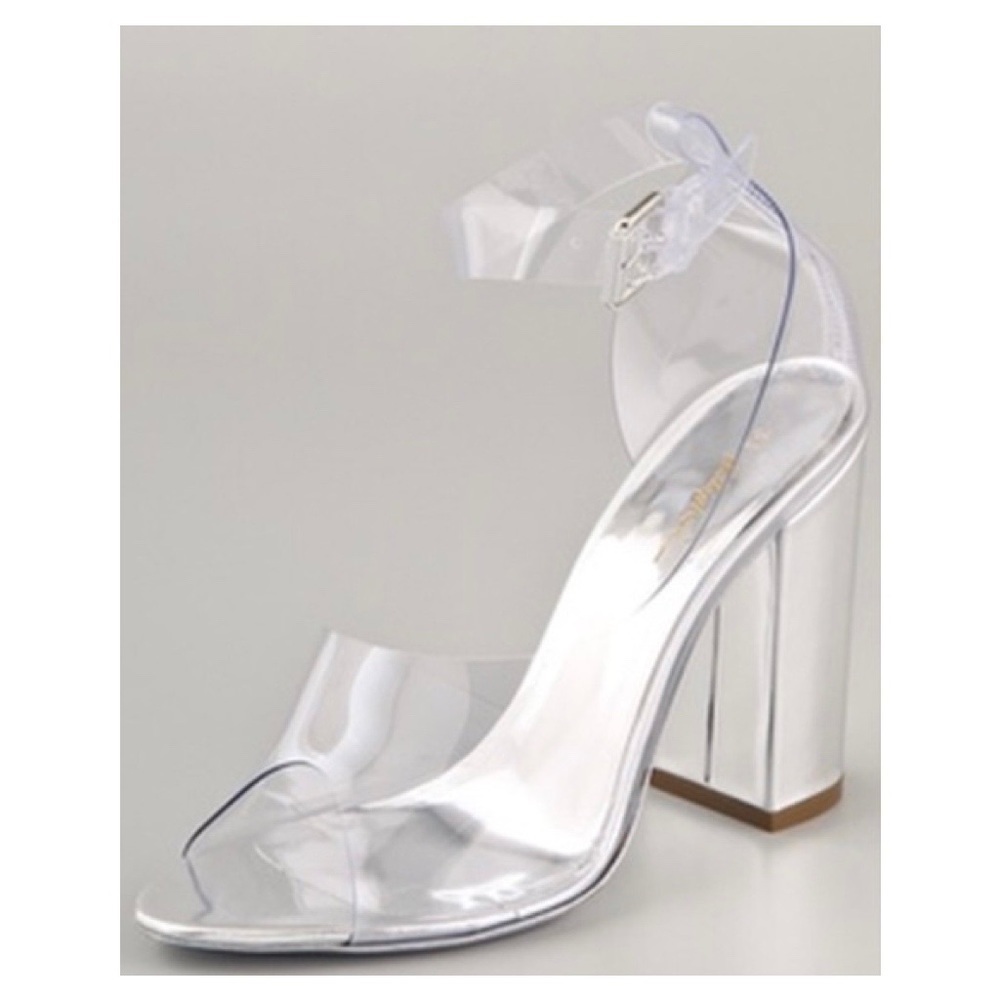 3.1 Phillip Lim • Cody D'Orsay Heels open toe clear silver metallic pumps